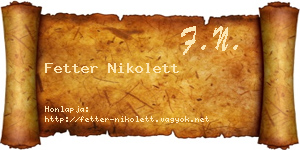 Fetter Nikolett névjegykártya